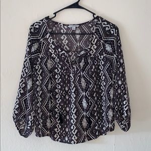 American Eagle Flowy Blouse with Slit Back